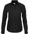 T4025 4025 Tee Jays Ladies Stretch Luxury Long Sleeve Poplin Shirt Black colour image